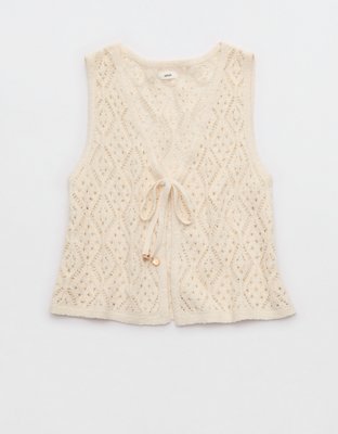 Aerie Crochet Tie Vest