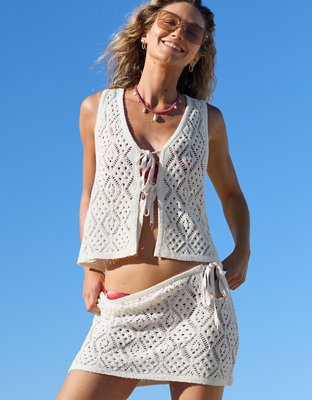 Aerie Crochet Tie Vest
