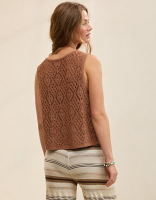 Aerie Crochet Tie Vest