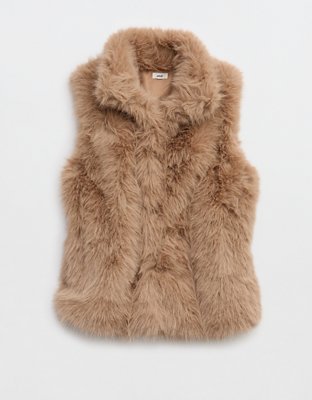 Женский жилет Aerie Fur Vest, цвет: Twine — фото 3