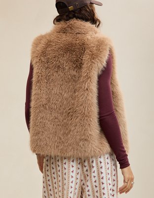 Женский жилет Aerie Fur Vest, цвет: Twine — фото 2