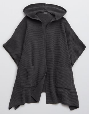 Aerie Hooded Sweater Poncho