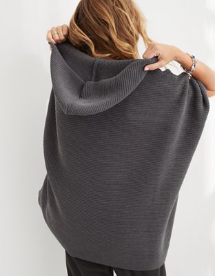 Aerie Hooded Sweater Poncho