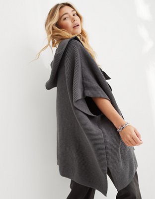 Aerie Hooded Sweater Poncho