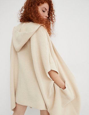 Aerie Hooded Sweater Poncho