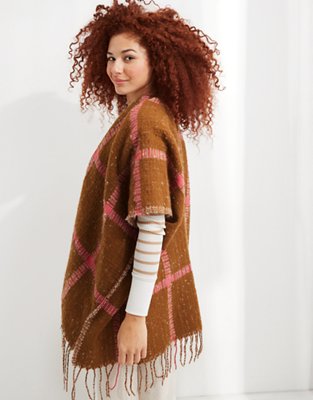 Женские свитеры Aerie Boucle Fringe Cape — фото 5
