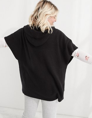 Aerie Waffle Sweater Poncho