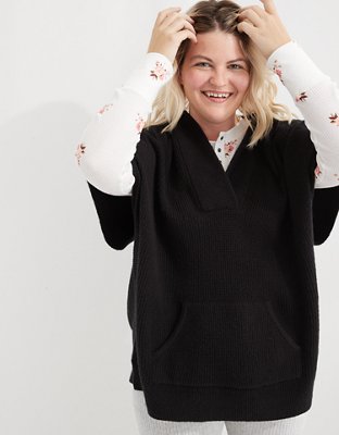 Aerie Waffle Sweater Poncho