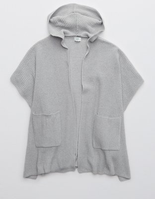 Женские свитеры Aerie Ribbed Hooded Sweater Cape — фото 3