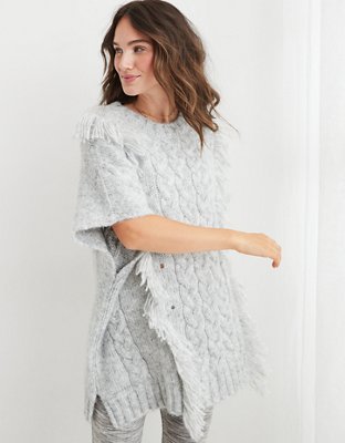 Aerie Fringe Cable Pullover