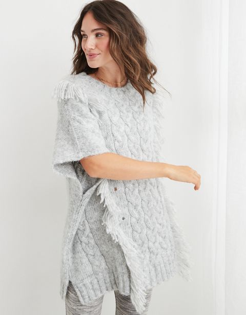 Женские свитеры Aerie Fringe Cable Pullover