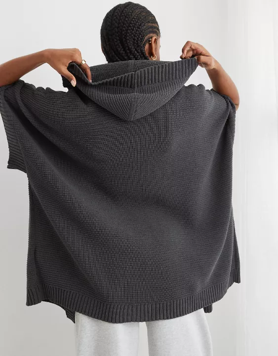 Aerie Hooded Sweater Poncho