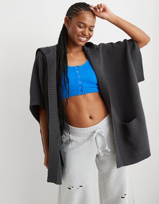 Aerie Hooded Sweater Poncho