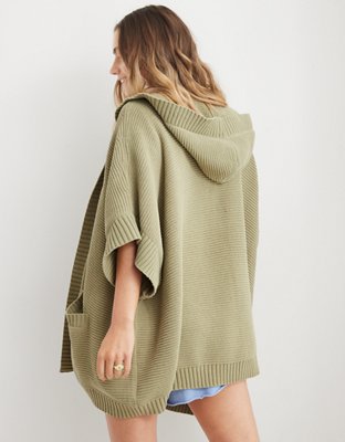 Aerie Hooded Sweater Poncho