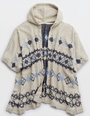 Женские свитеры Aerie Fairisle Hooded Poncho — фото 4