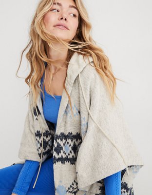 Aerie Fairisle Hooded Poncho