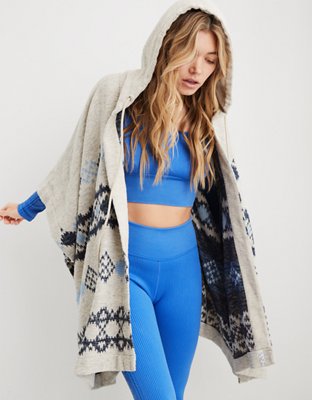 Aerie Fairisle Hooded Poncho