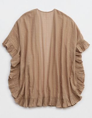 Aerie Gauze Ruffle Cape