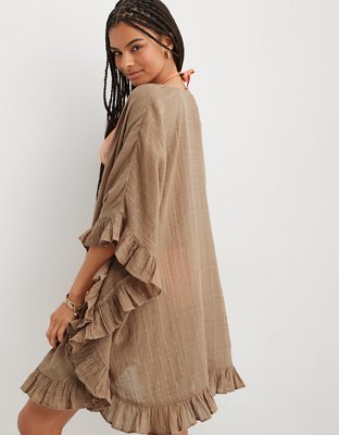 Aerie Gauze Ruffle Cape