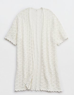 Aerie Crochet Scallop Cape