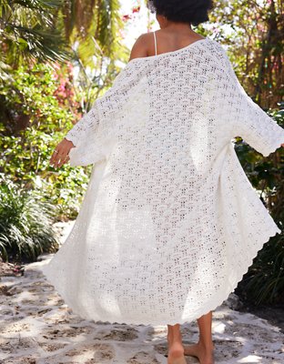 Aerie Crochet Scallop Cape