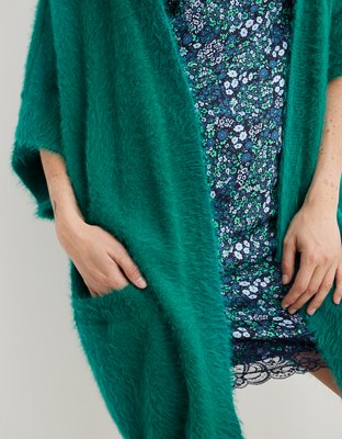 Aerie Fuzzy Sweater Cape