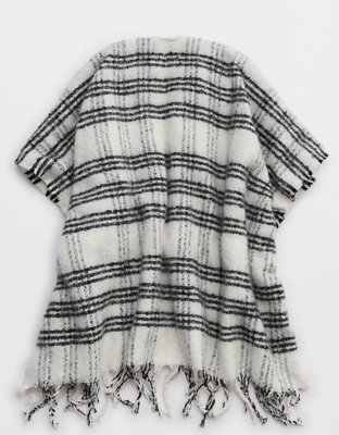 Aerie Woven Fringe Cape