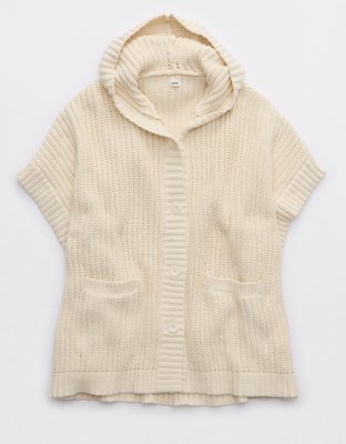 Aerie Hooded Ribbed Cape
