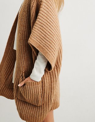 Aerie Marled Rib Sweater Cape