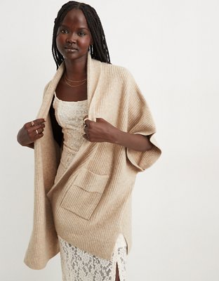 Shawl collar wrap on sale sweater