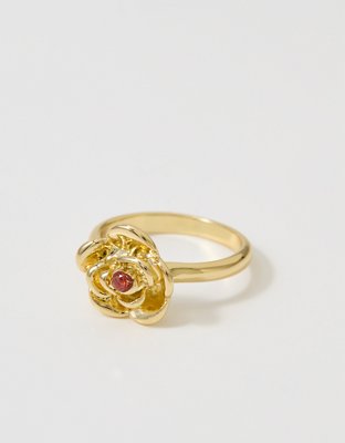 Aerie Rosette And Stone Ring
