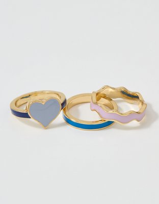 Aerie Chunky Enamel Ring 3-Pack