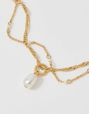 Aerie Twist Chain Pearl Bracelet