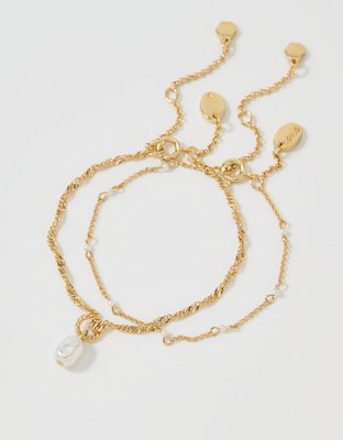 Aerie Twist Chain Pearl Bracelet
