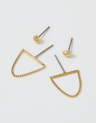 Aerie Bar And Chain Earring 2-Pack