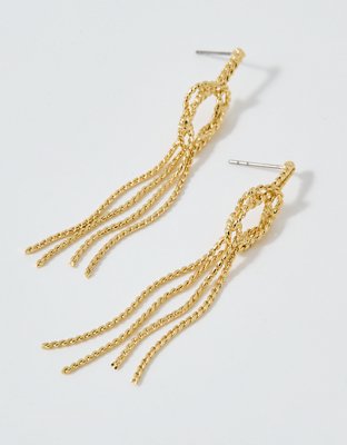 Aerie Chain And Knot Dangle Earrings