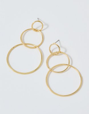 Aerie Triple Hoop Dangle Earrings