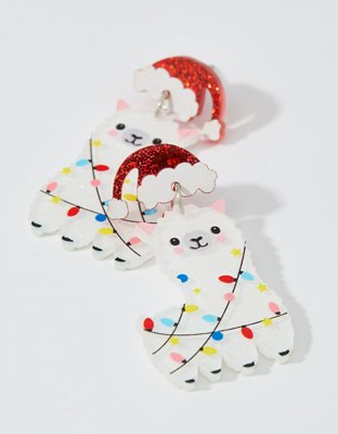 Aerie Alpaca Santa Hat Earrings