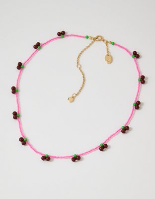 Aerie Cherry Beaded Necklace