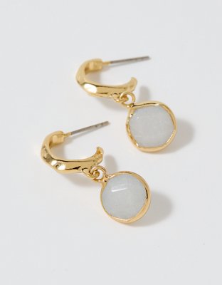 Aerie Colored Stone Hoop Earrings