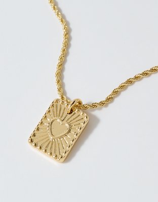 Aerie Etched Pendant Necklace