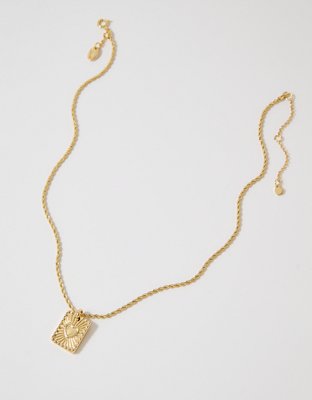Aerie Etched Pendant Necklace