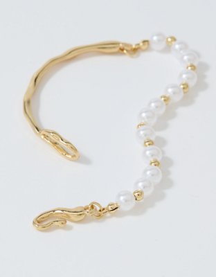 Aerie Pearl And Gold Bracelet