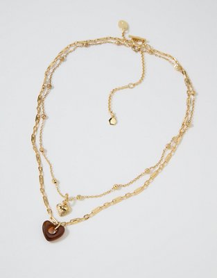 Aerie Etched Torte Heart Necklace Pack