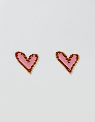 Pura Vida Abstract Heart Stud Earrings