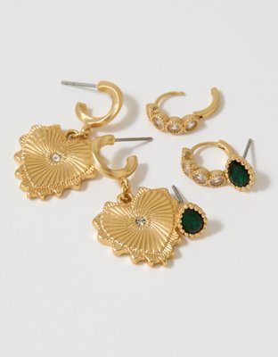 Aerie Colored Vintage Charm Earring 3-Pack