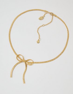Aerie Stardust Bow Necklace