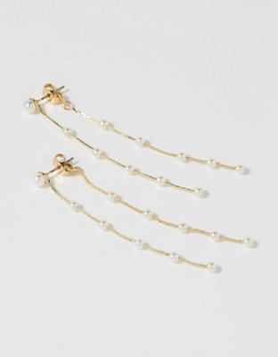 Aerie Floating Pearl Drop Earrings
