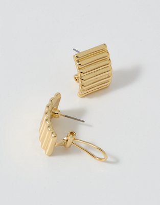 Aerie Chunky Fluted Hoop Earrings