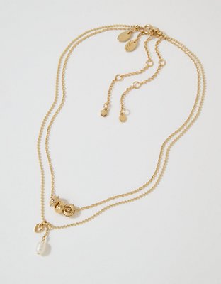 Aerie Fluted Hoop Necklace 2-Pack
